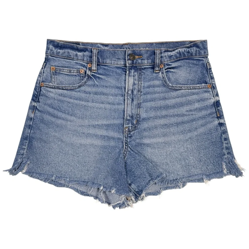 American Eagle Highest Rise 90’s Boyfriend Shorts Distressed Denim Size 12 EUC